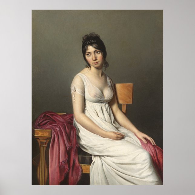 Affiche Portrait d'une jeune femme en blanc (Devant)