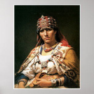 Affiche Portrait d'une Kabylie, Algérie, 1875