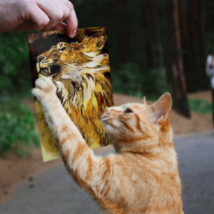 Affiche Portrait D'Une Peinture Lion Acrylique