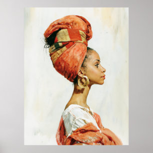 Affiche Portrait élégant de femme africaine