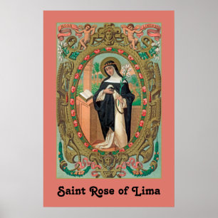 Affiche Portrait encadré de Saint Rose de Lima (K 48)