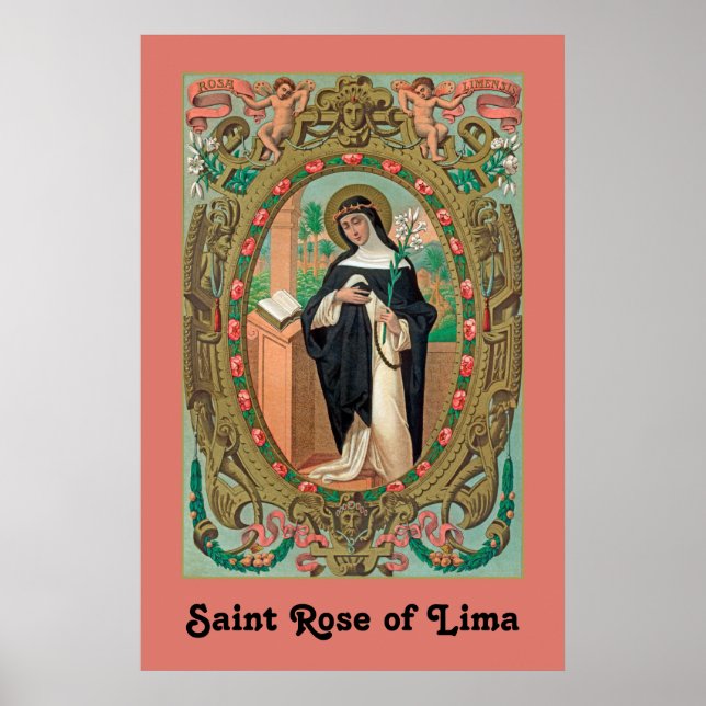 Affiche Portrait encadré de Saint Rose de Lima (K 48) (Devant)