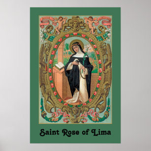 Affiche Portrait encadré de Saint Rose de Lima (K 48)