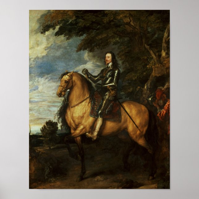 Affiche Portrait équestre de Charles I c.1637-38 (Devant)