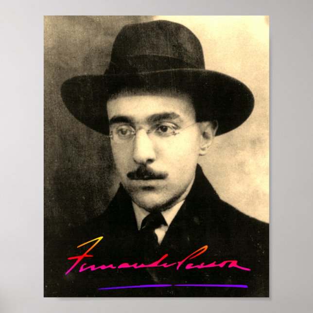 Affiche Portrait et signature de Fernando Pessoa (Devant)