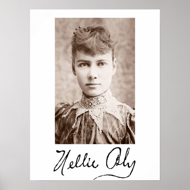 Affiche Portrait et signature de Nellie Bly (Devant)