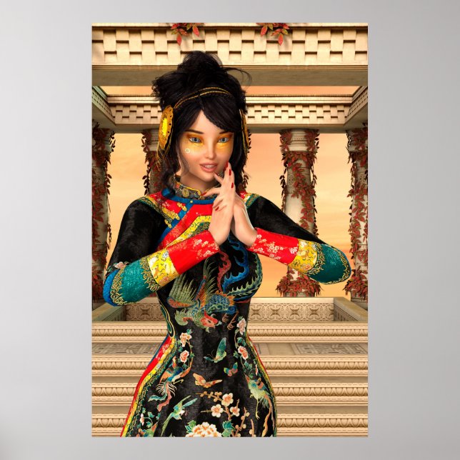 Affiche Portrait Fantastique d'Impératrice Chinoise (Devant)