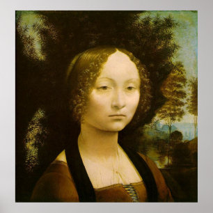 Affiche Portrait femelle par Leonardo da Vinci