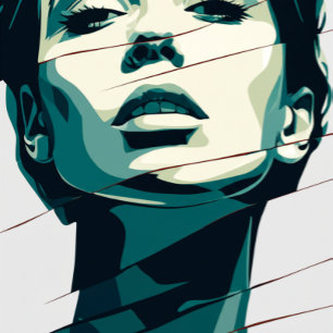Affiche Portrait féminin d'art moderne