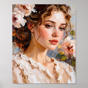Affiche Portrait Féminin Romantique Art Moderne
