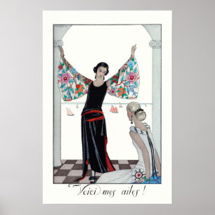 Affiche Portrait femme vintage Mode française