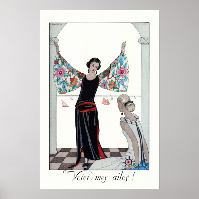 Affiche Portrait femme vintage Mode française (Devant)