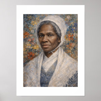 Affiche Portrait floral de Sojourner Truth