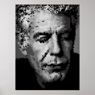 Affiche Portrait géométrique de chef en noir et blanc sur 