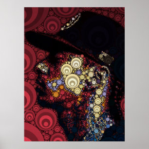 Affiche Portrait Géométrique Hip Hop Couleur Abstraite Mur