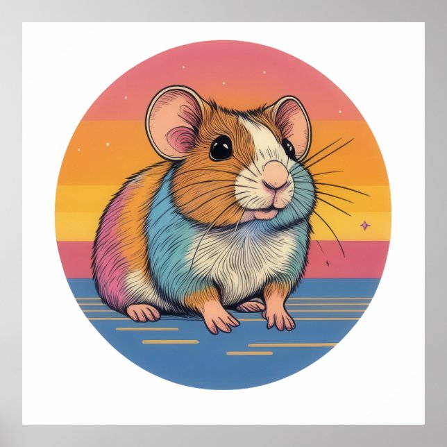Affiche Portrait Hamster Vibrant (Devant)