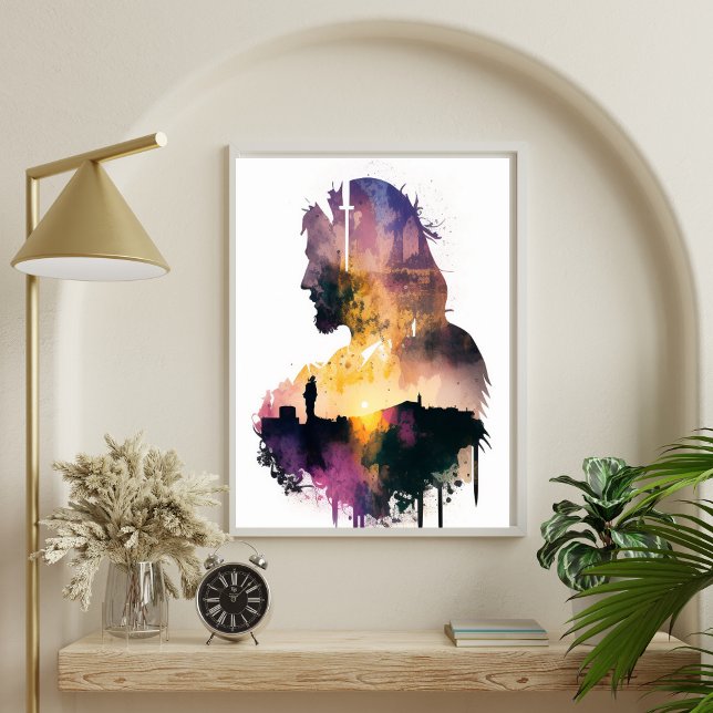 Affiche Portrait Jésus Silhouette Imprimable (Créateur téléchargé)