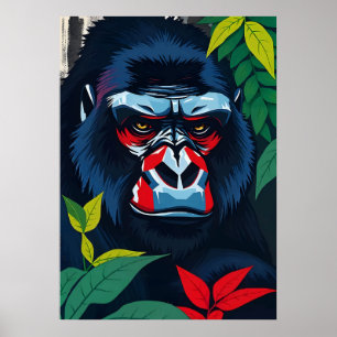 Affiche Portrait Majestic Gorilla - Jungle Alpha Art