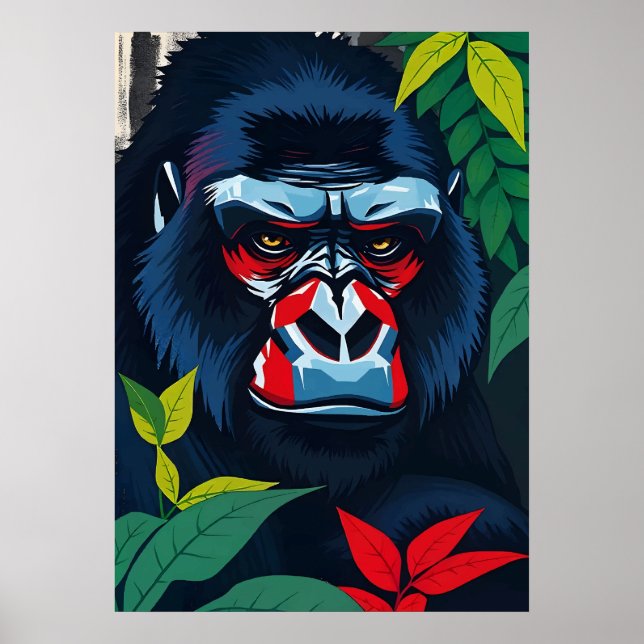 Affiche Portrait Majestic Gorilla - Jungle Alpha Art (Devant)