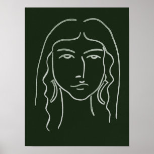 Affiche Portrait malachite avec cheveux longs