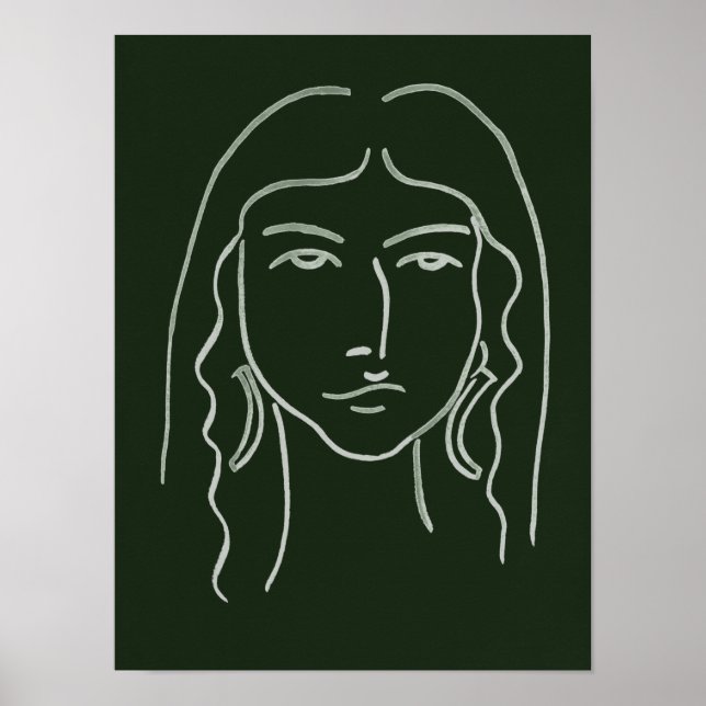 Affiche Portrait malachite avec cheveux longs (Devant)