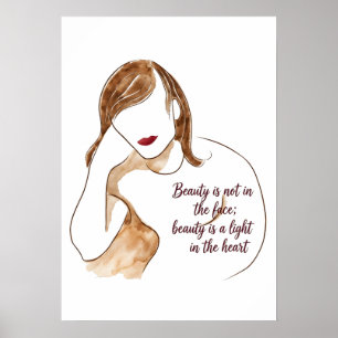 Affiche Portrait Minimaliste Élégant avec Citation