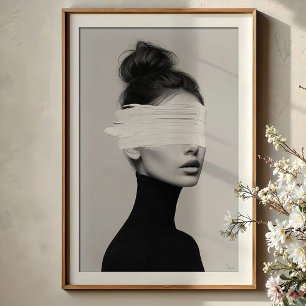 Affiche Portrait minimaliste moderne Lavage de peinture Ab