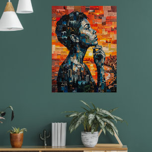 Affiche Portrait Mixte d'Âme Métropolitaine Moderne