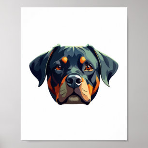 Affiche Portrait moderne Rottweiler - Bold Vector Style Ch