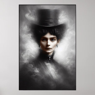 Affiche Portrait mystérieux d'une femme de l'ère victorien