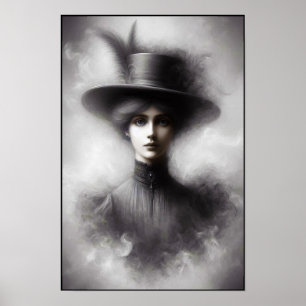 Affiche Portrait mystérieux d'une femme de l'ère victorien