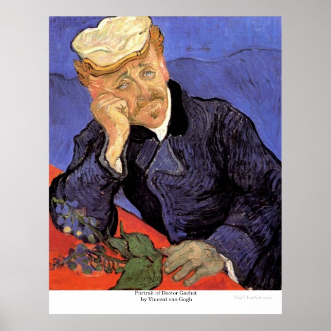 Affiche Portrait of Doctor Gachet by Vincent van Gogh (Devant)