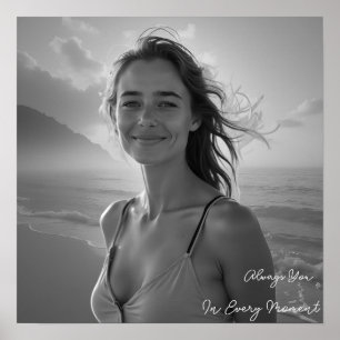 Affiche Portrait personnalisé d'elle – Cadeau photo simple