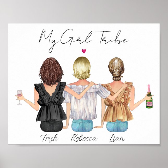 Affiche Portrait personnalisé des meilleurs amis (Devant)