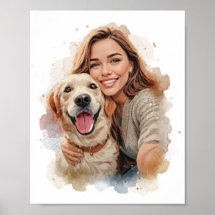 Affiche Portrait personnalisé d'un animal de compagnie et
