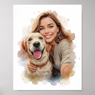 Affiche Portrait personnalisé d'un animal de compagnie et