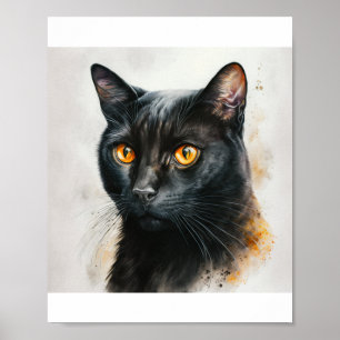Affiche Portrait personnalisé pour animaux, aquarelle pein