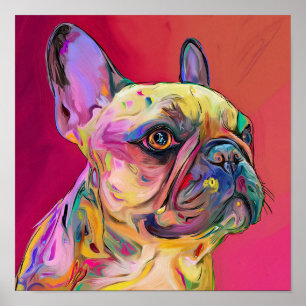 Affiche Portrait Pop Art de Berger Allemand au Néon Vibran