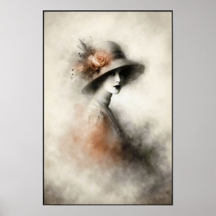 Affiche Portrait Rétro Brumeux d'Élégance