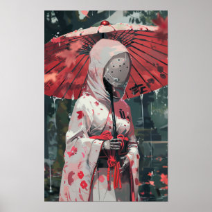 Affiche Portrait robot futuriste minimaliste Mur Art Post