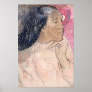 Affiche Portrait rose femme