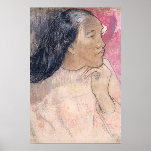 Affiche Portrait rose femme (Devant)