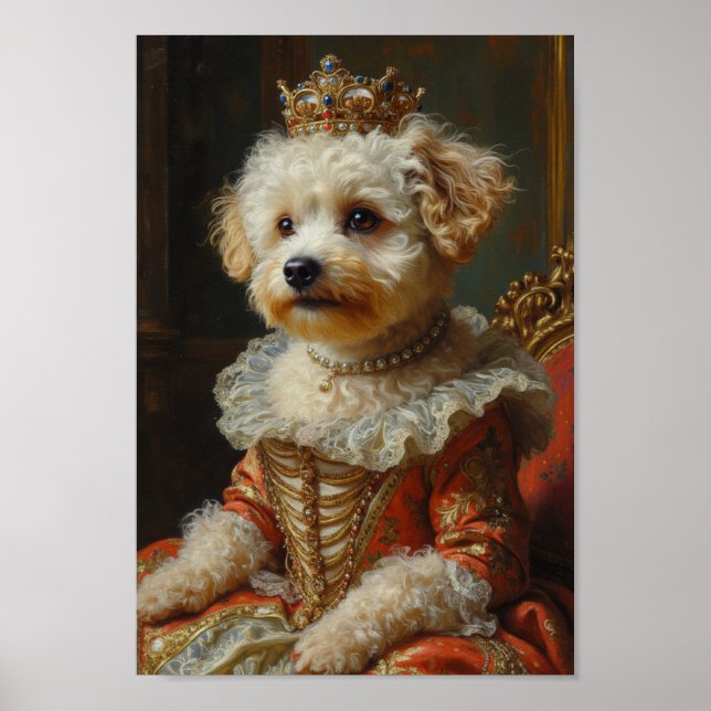 Affiche Portrait royal de Bichon Frise (Devant)