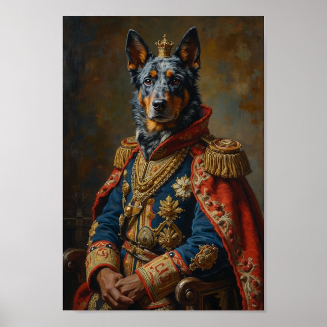 Affiche Portrait Royal de Blue Heeler (Devant)