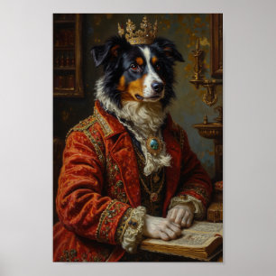 Affiche Portrait Royal de Border Collie