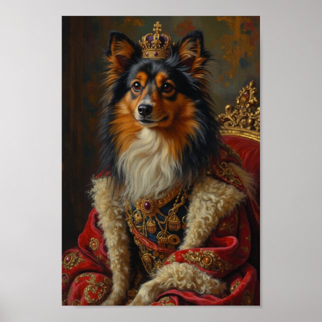 Affiche Portrait Royal de Chien de Berger des Shetland (Devant)