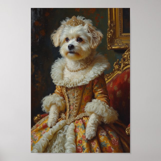 Affiche Portrait Royal de Coton de Tulear (Devant)