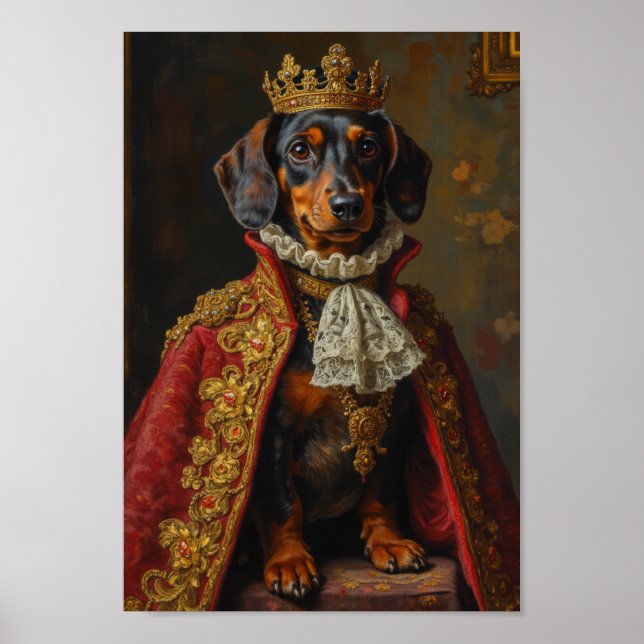 Affiche Portrait Royal de Dachshund (Devant)