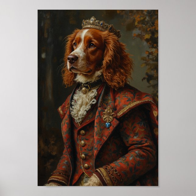 Affiche Portrait Royal de Épagneul Breton (Devant)