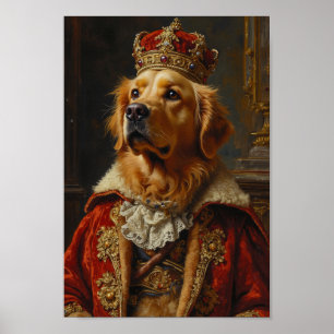 Affiche Portrait Royal de Golden Retriever